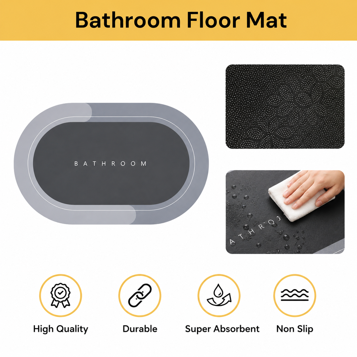 Quick-Dry Stone Bath Mat
