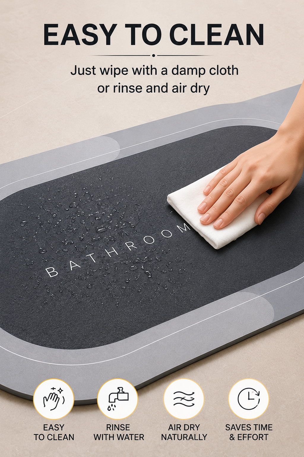 Quick-Dry Stone Bath Mat