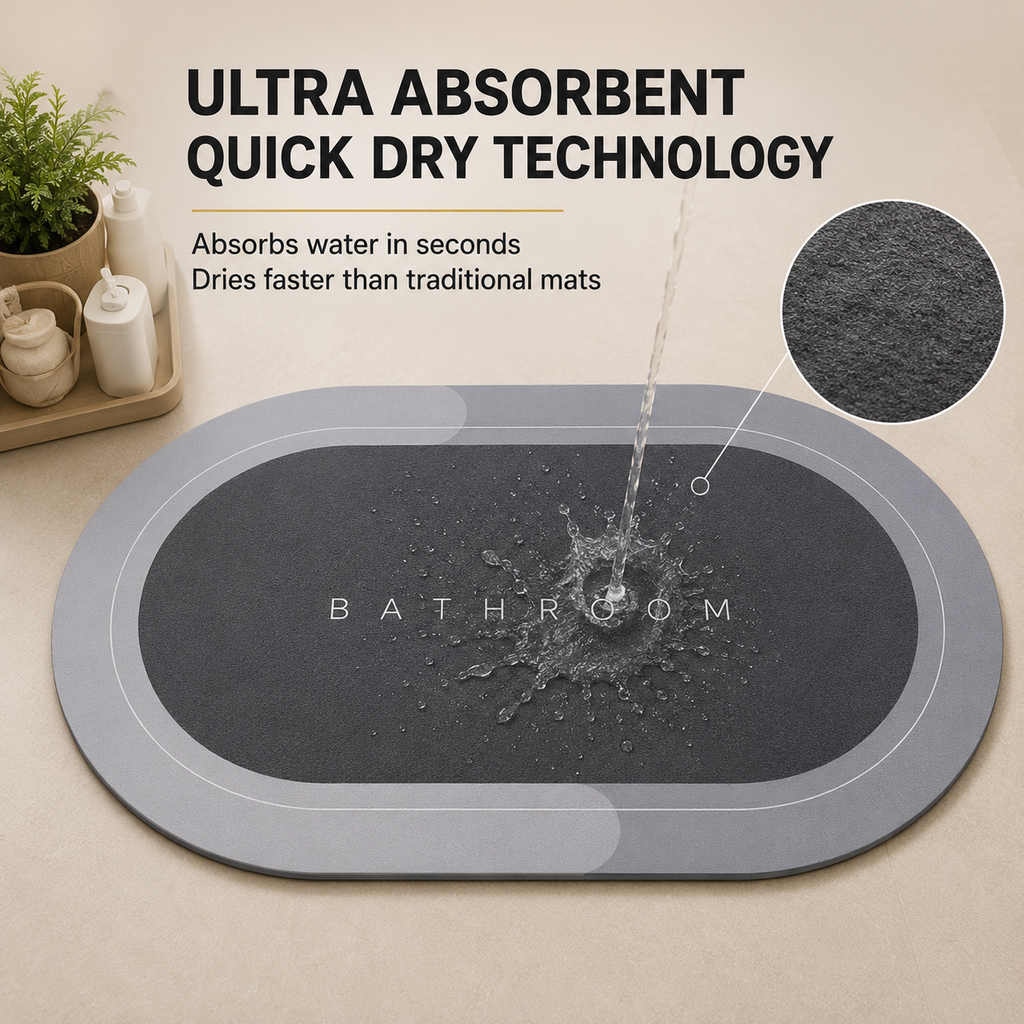 Quick-Dry Stone Bath Mat